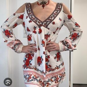 Forever 21 Floral Print Dress with Tie Detail